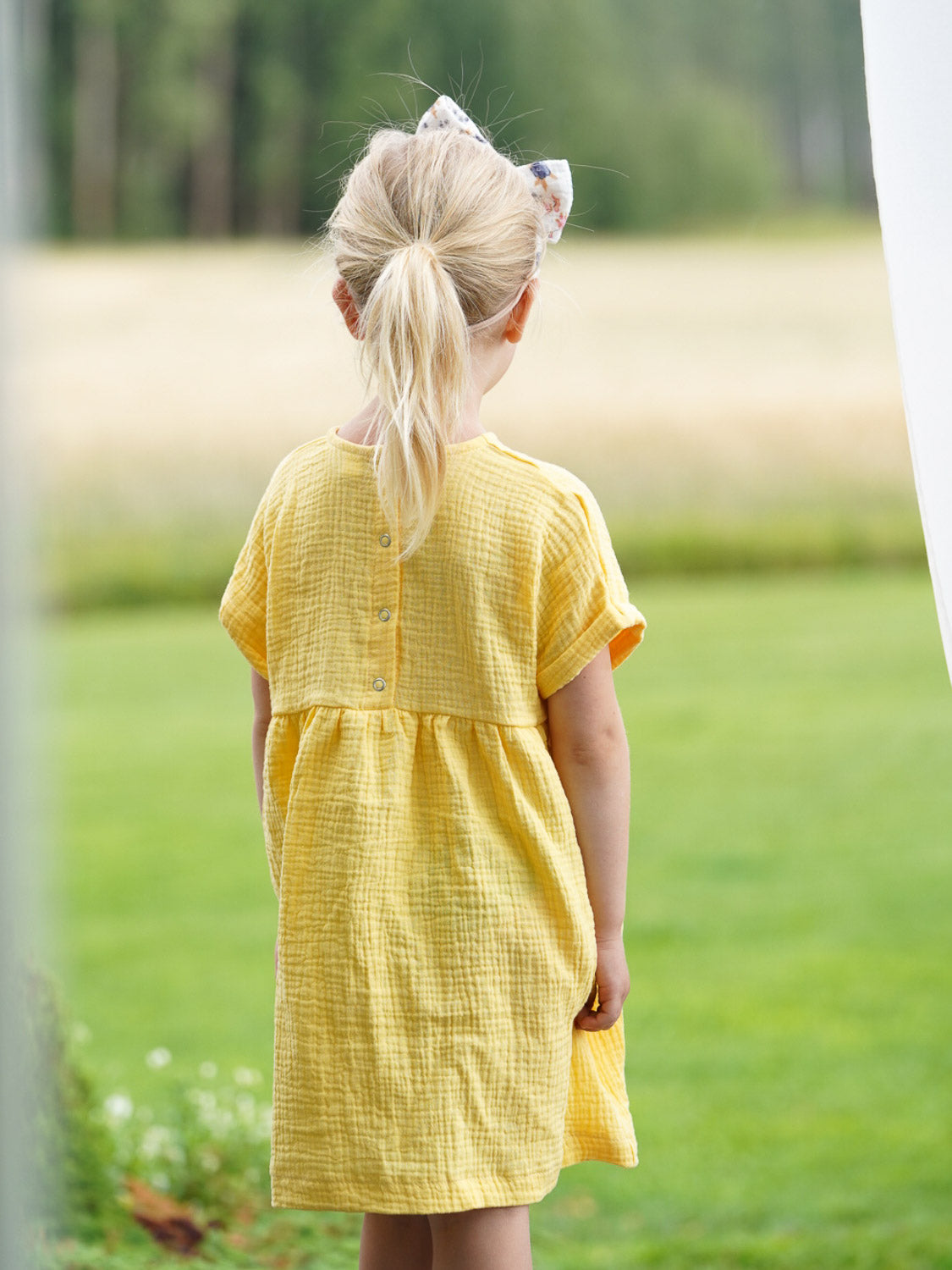 Muslinklänning, Yellow (kortärmad)