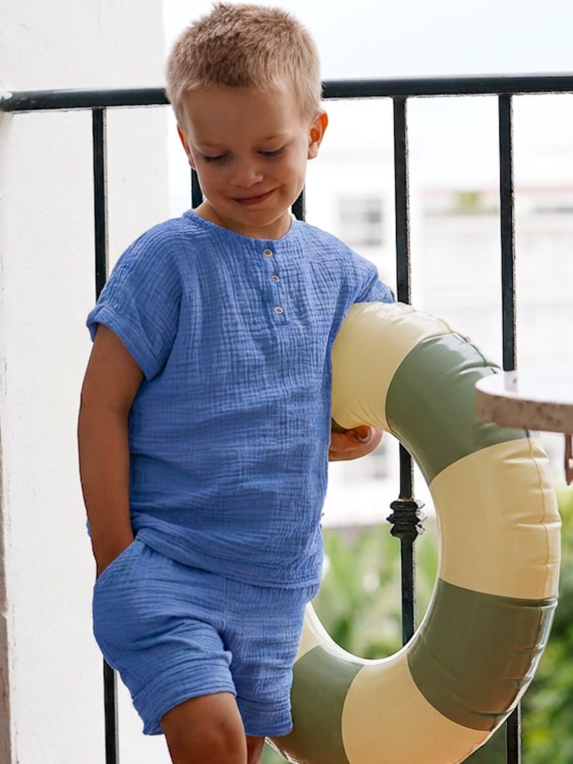 Muslin shirt (short sleeve), Sage