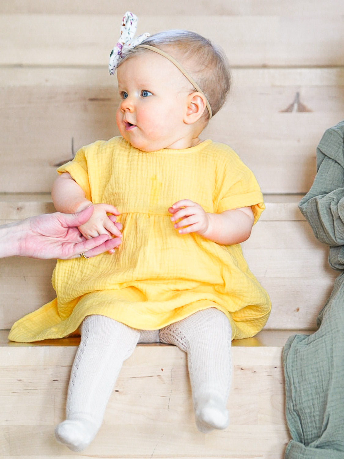 Muslinklänning, Yellow (kortärmad)