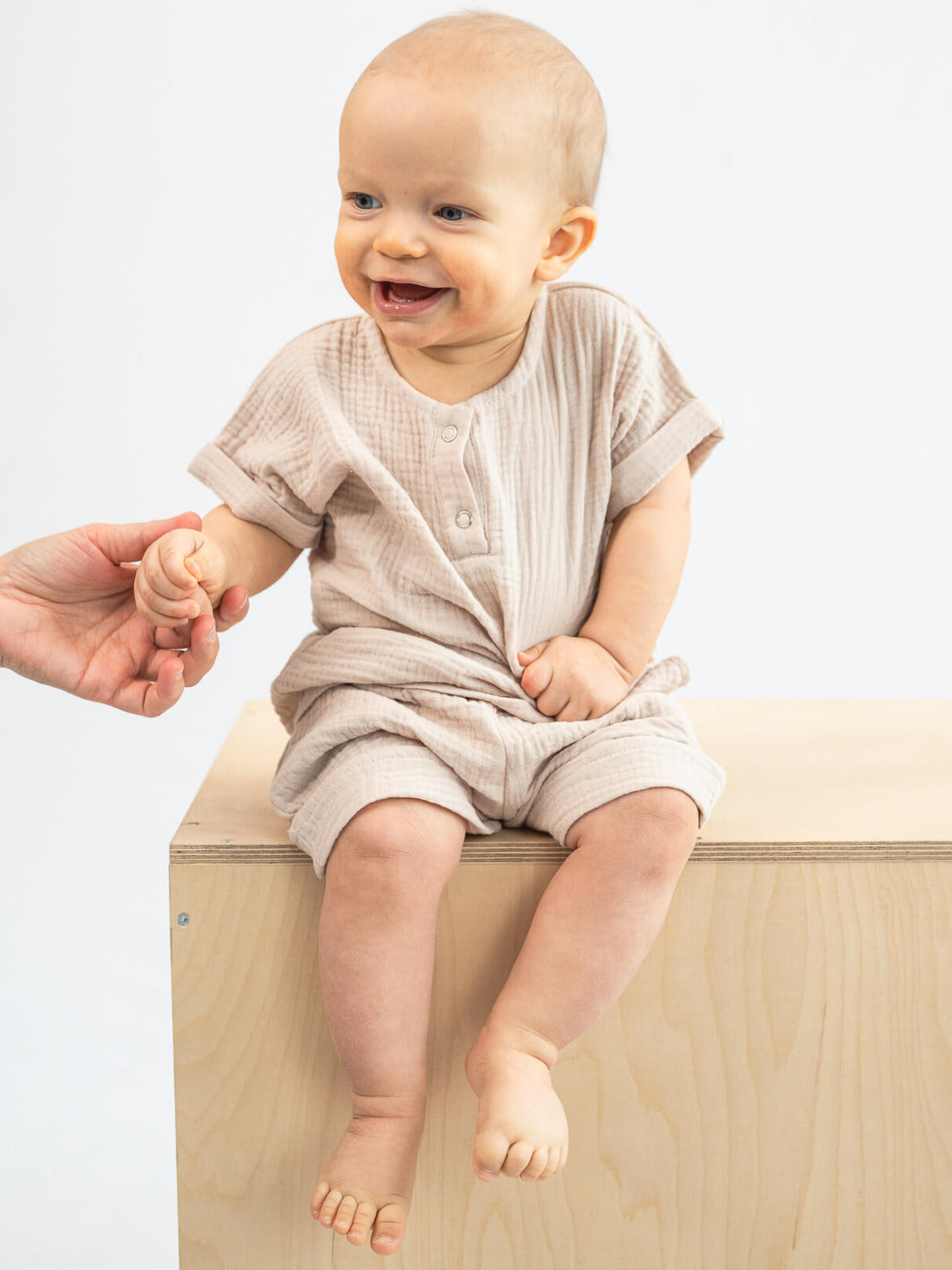 Muslin shorts, Beige