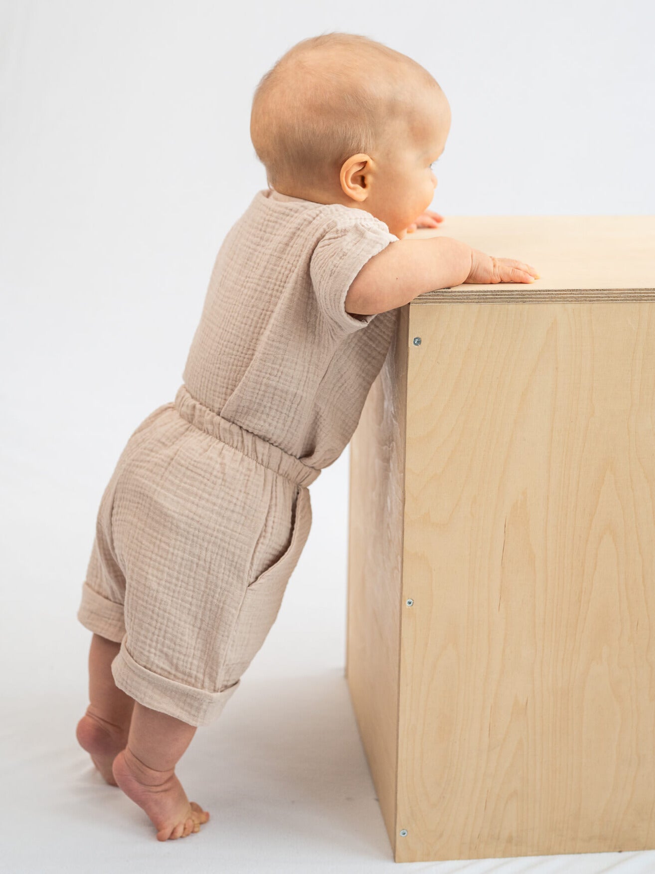 Muslin tröja kortärmad, Beige