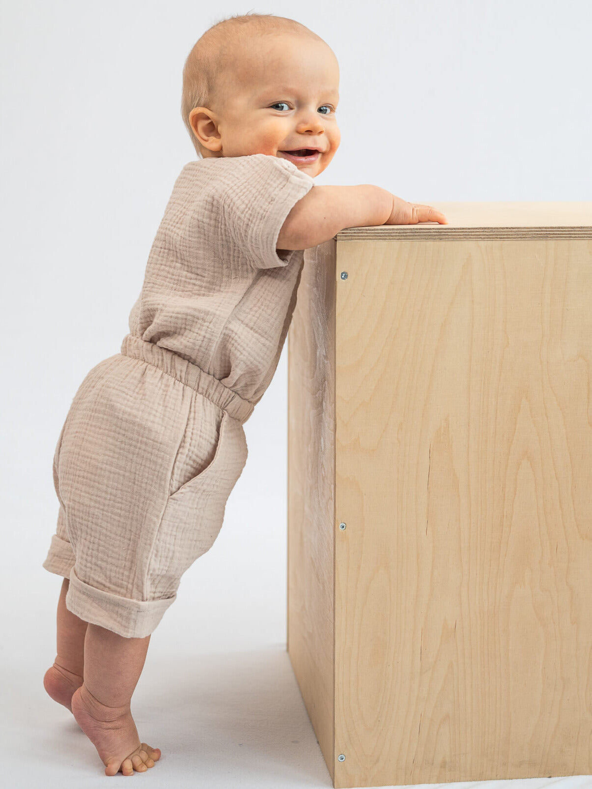 Muslin shorts, Beige