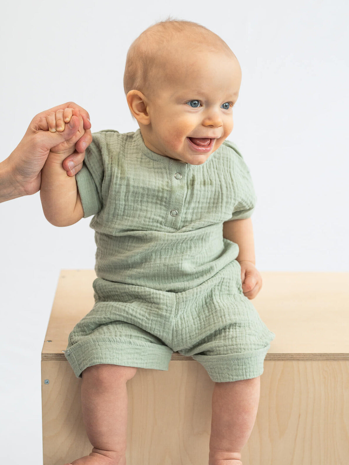 Muslin tröja kortärmad, Sage