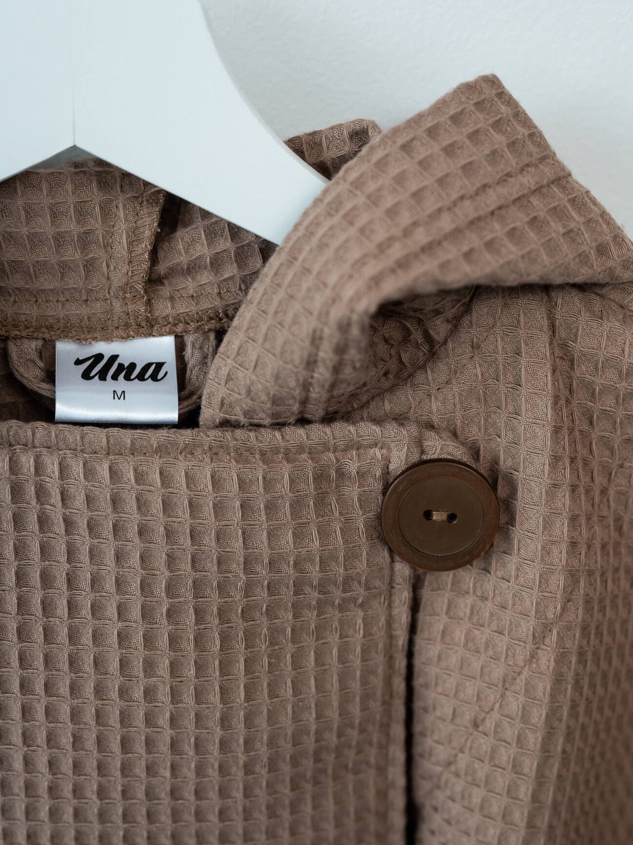 Women's waffle bathrobe, Brown