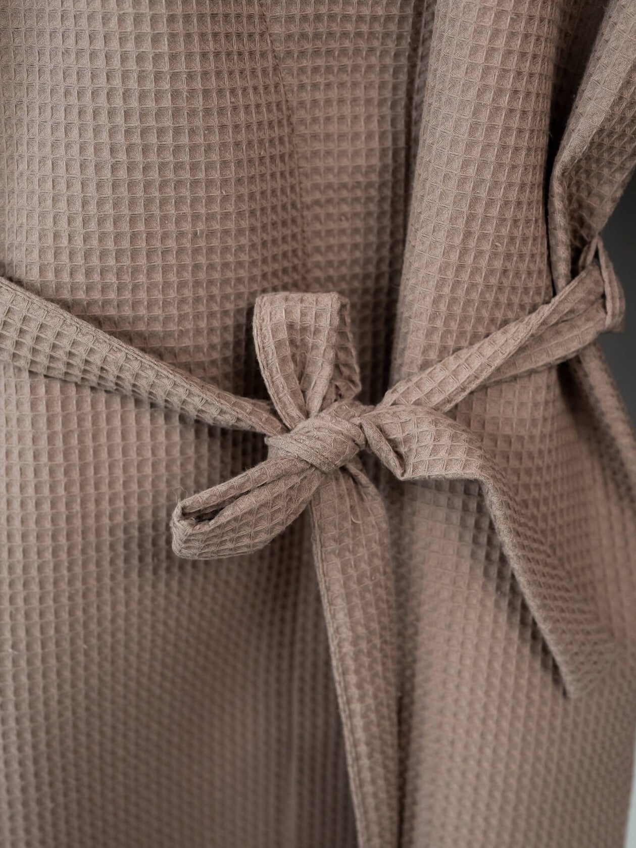 Women's waffle bathrobe, Brown