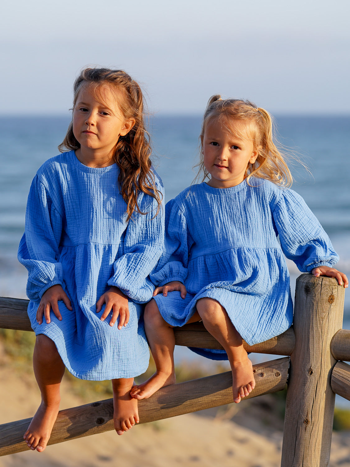 Soft Muslin Children's Dress, Cobalt blue