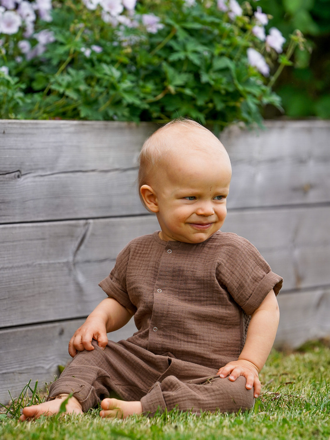 Muslin overall, Brown (lyhythihainen)