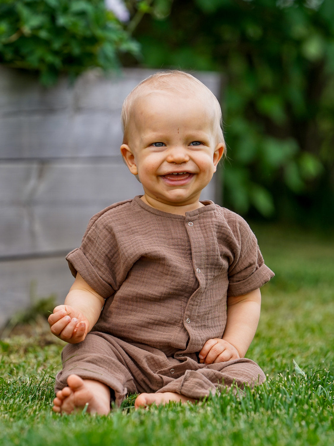 Muslin overall, Brown (lyhythihainen)
