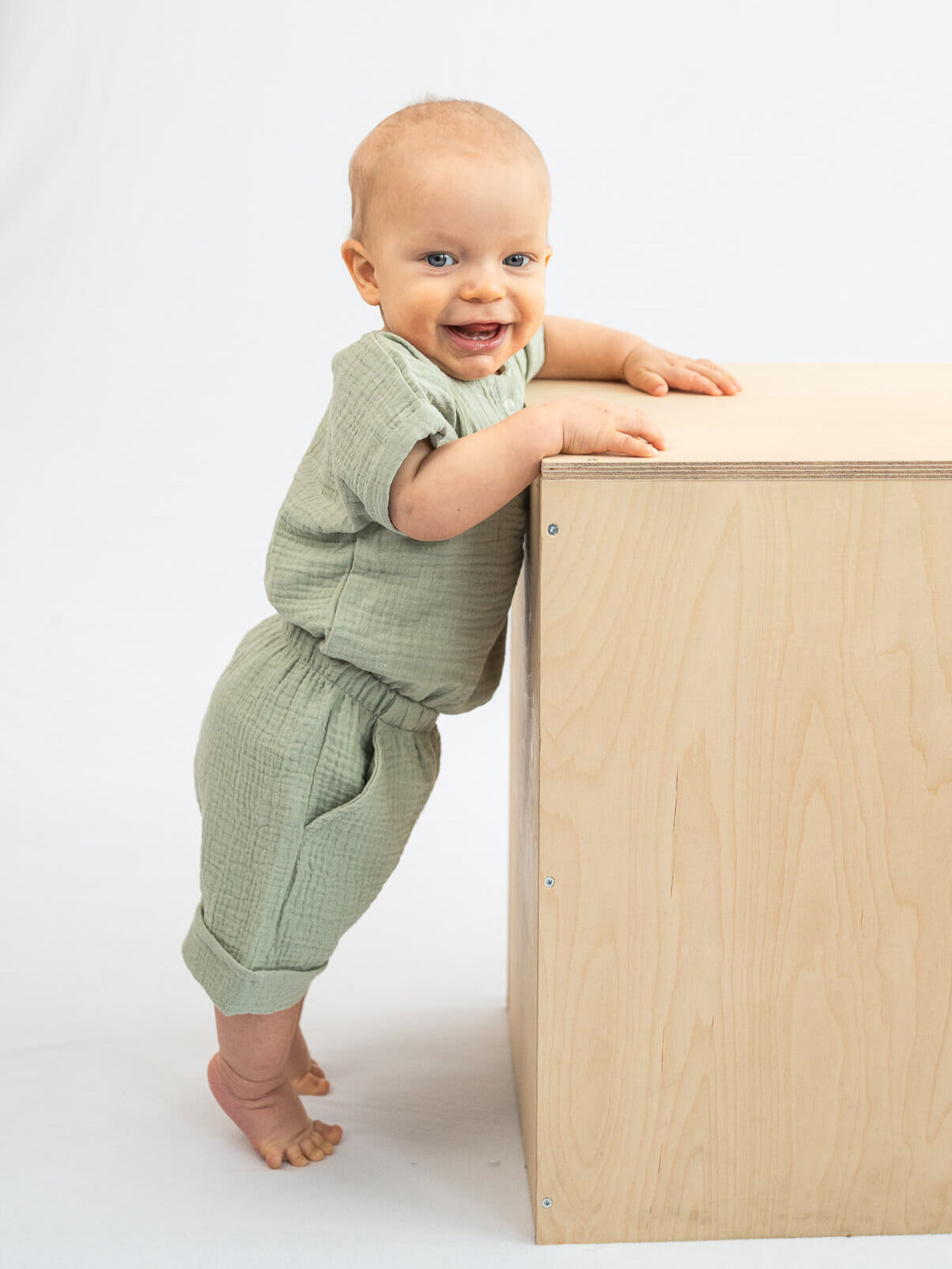 Muslin tröja kortärmad, Sage