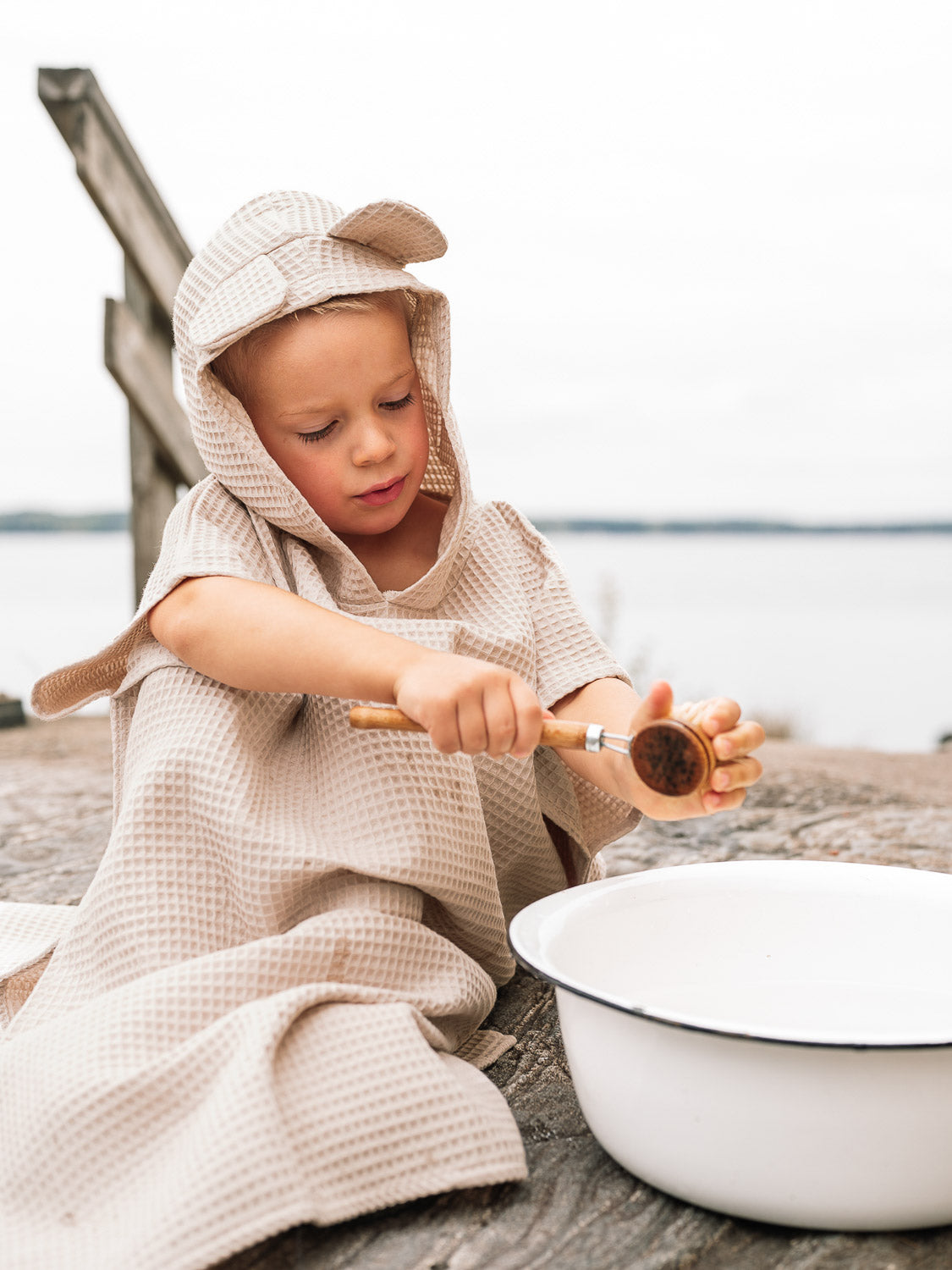 Kylpyponcho Nalle, Light beige