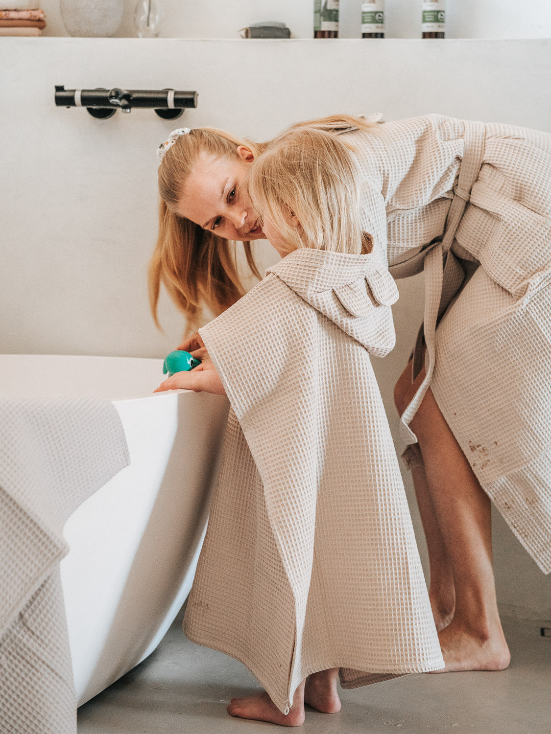 Bath poncho teddy, Light beige