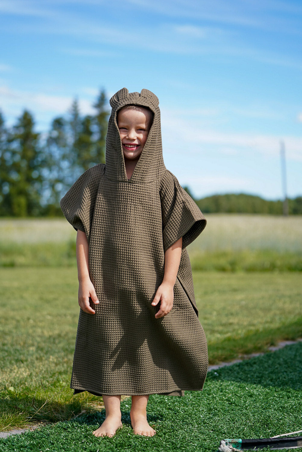 Bath poncho teddy, Dark green