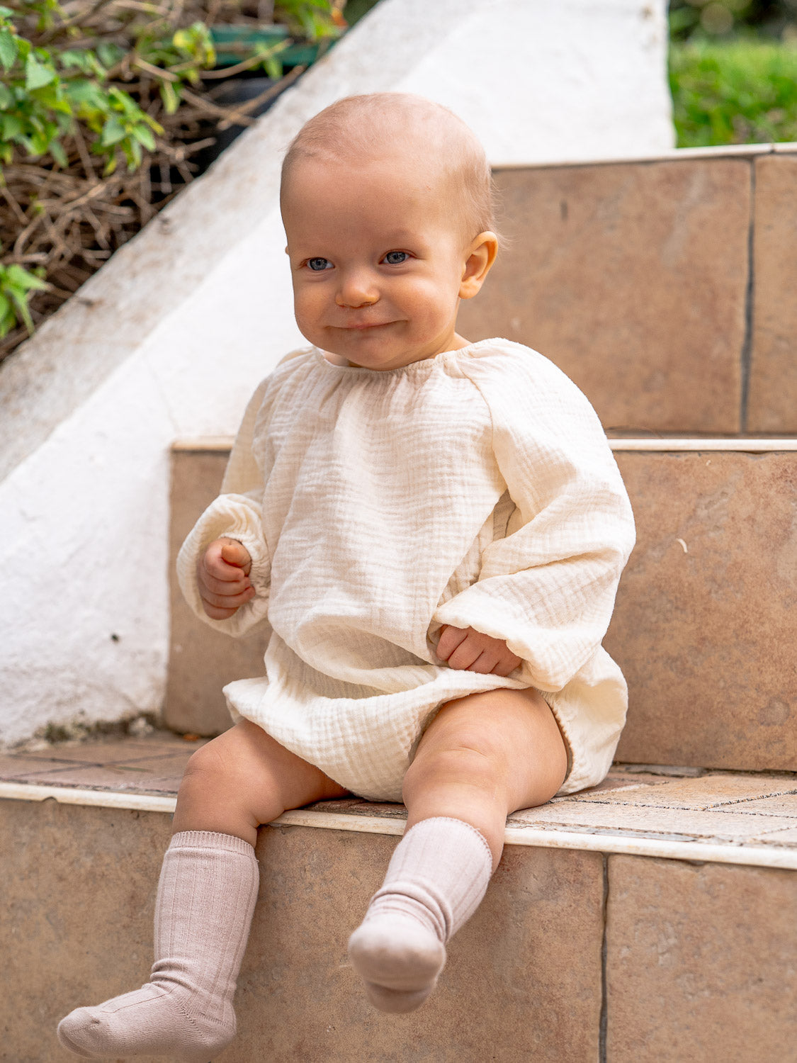 Muslin romper, Ivory